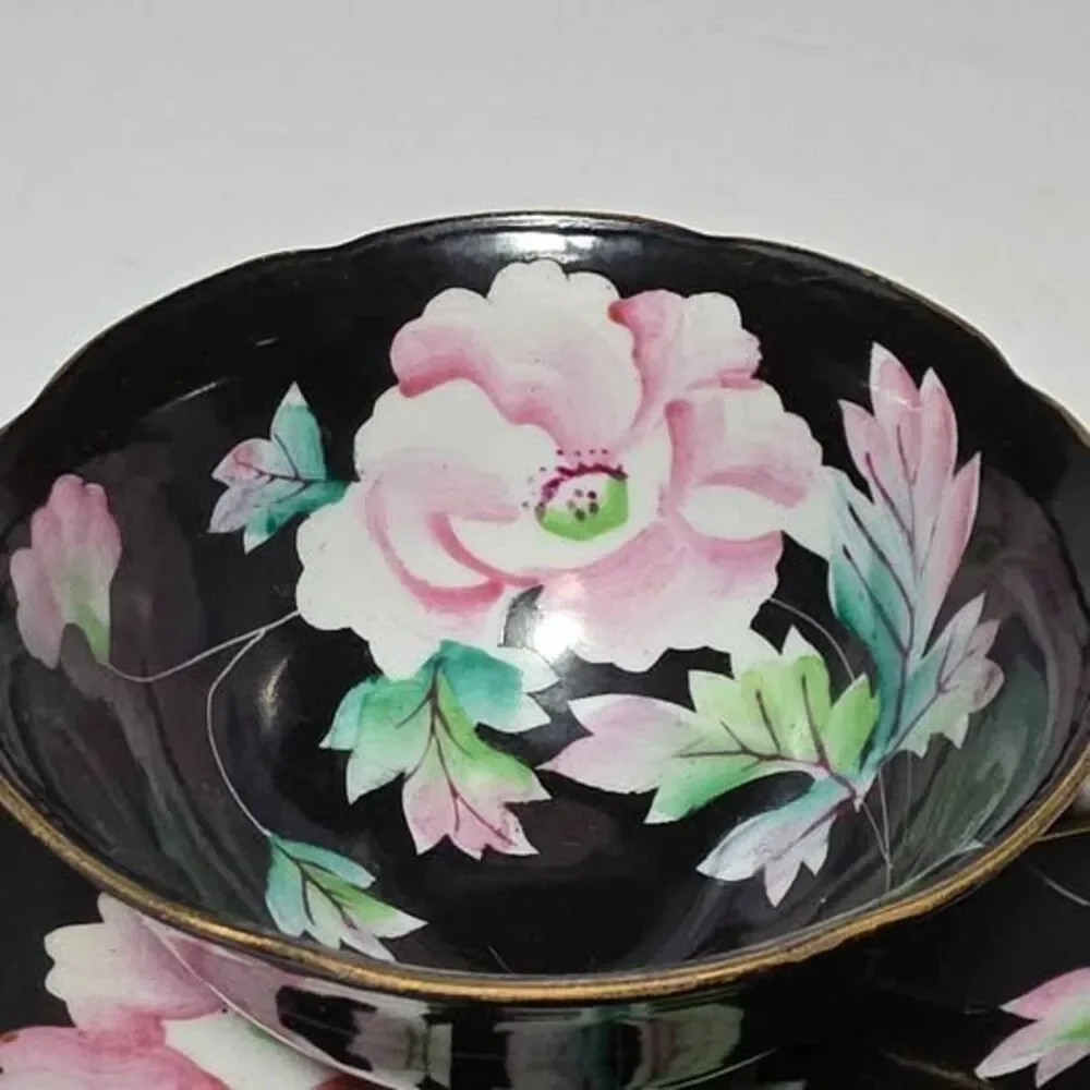 Pink Flowers Teacup and Saucer Vintage Japan Vintage